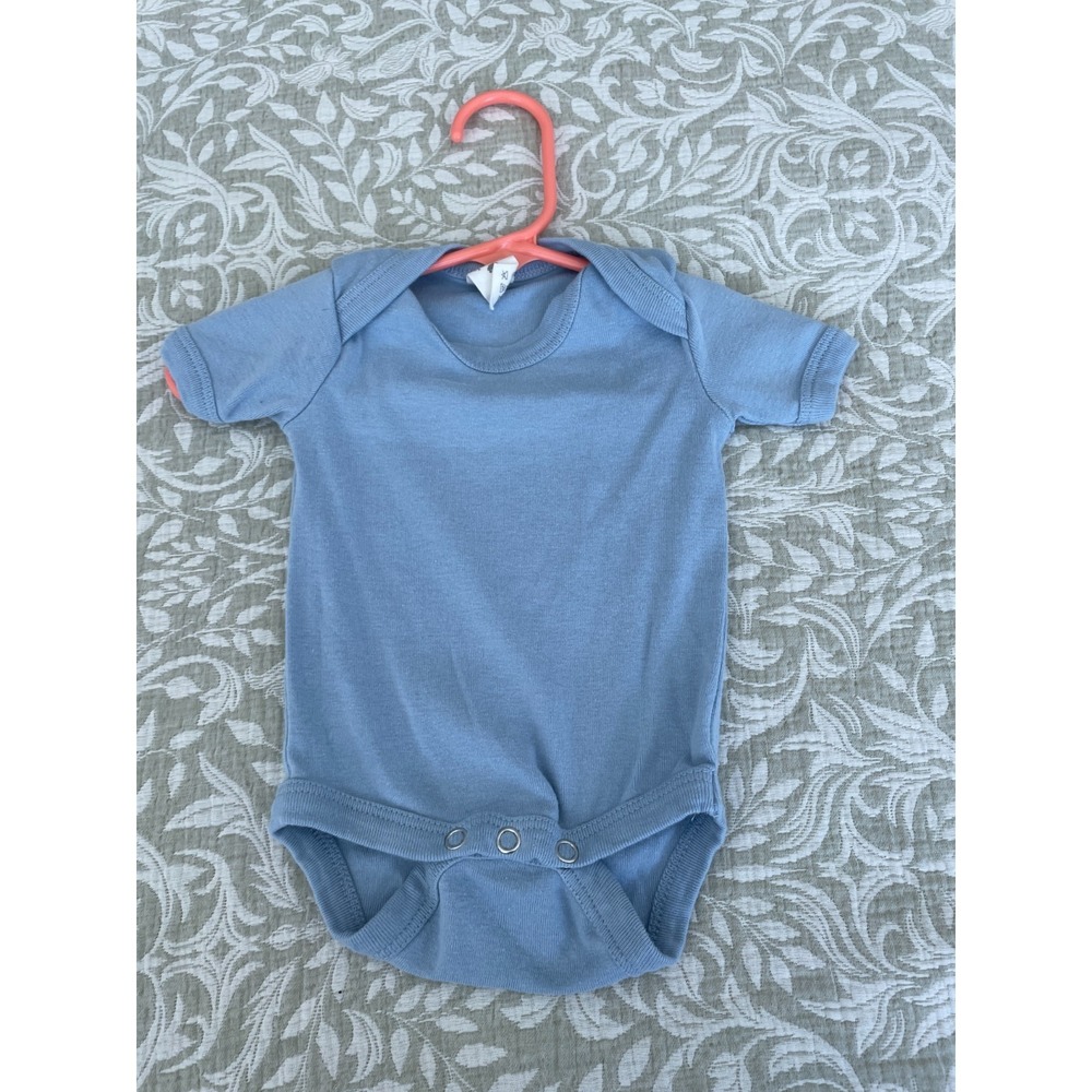 Kate Quinn Baby Bodysuit Unisex 0-3M Light Blue Snap Tank Henley Bamboo Casual